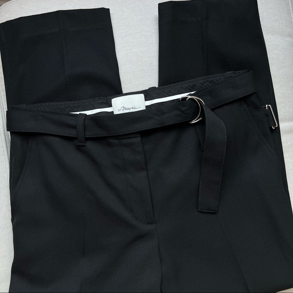3.1 Phillip Lim Pressed Crop D-Ring Wool Trousers